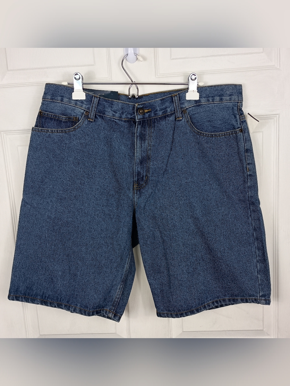 Faded Glory Jean Shorts 38 Mens Blue Denim 10" Relaxed Fit Jorts Y2K Grunge